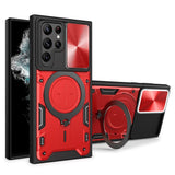 EIDERWOOD Samsung Galaxy S22 Ultra Rugged Case with Kickstand & Cam Slider - Red