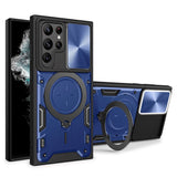 EIDERWOOD Samsung Galaxy S22 Ultra Rugged Case with Kickstand & Cam Slider - Blue