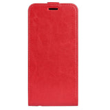 iPhone 15 Pro Vertical Leather Flip Cover w. Card Holder - Red