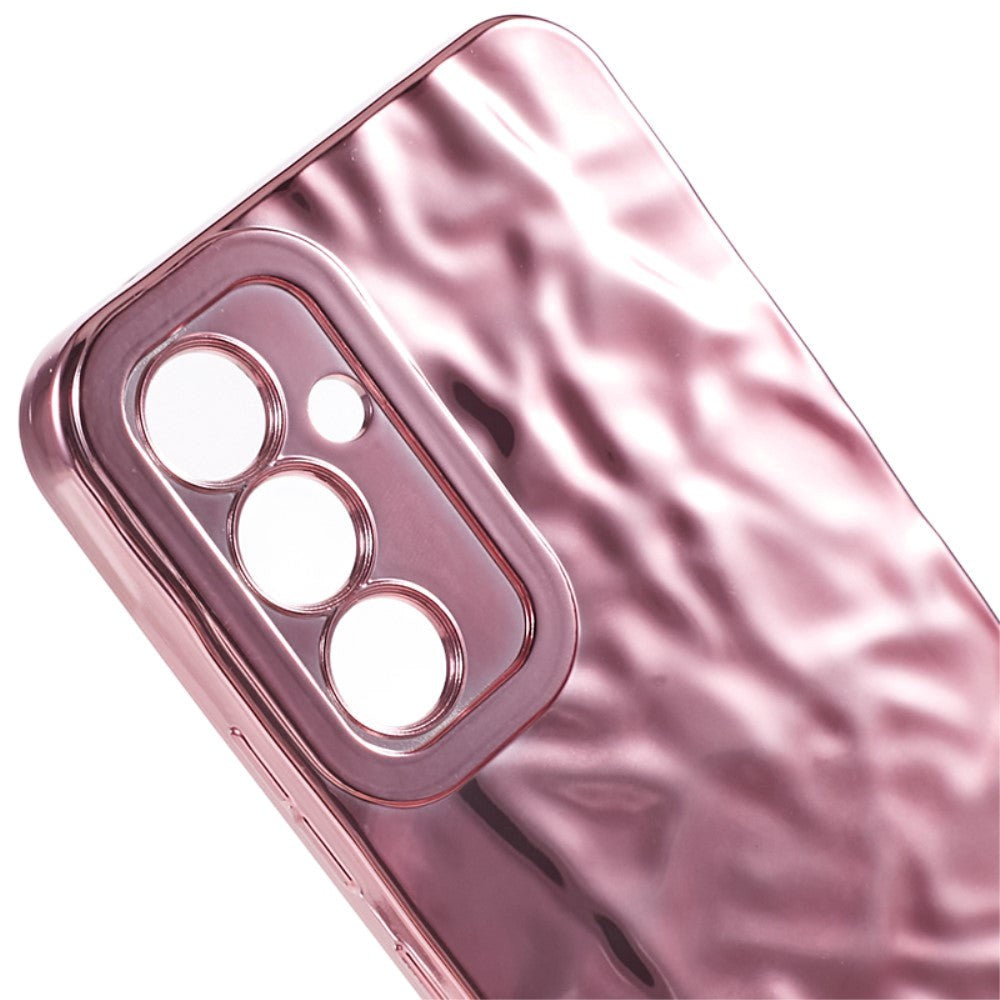 Samsung Galaxy A24 Shiny Flexible Plastic Back Case - Wavy Design - Rose Gold