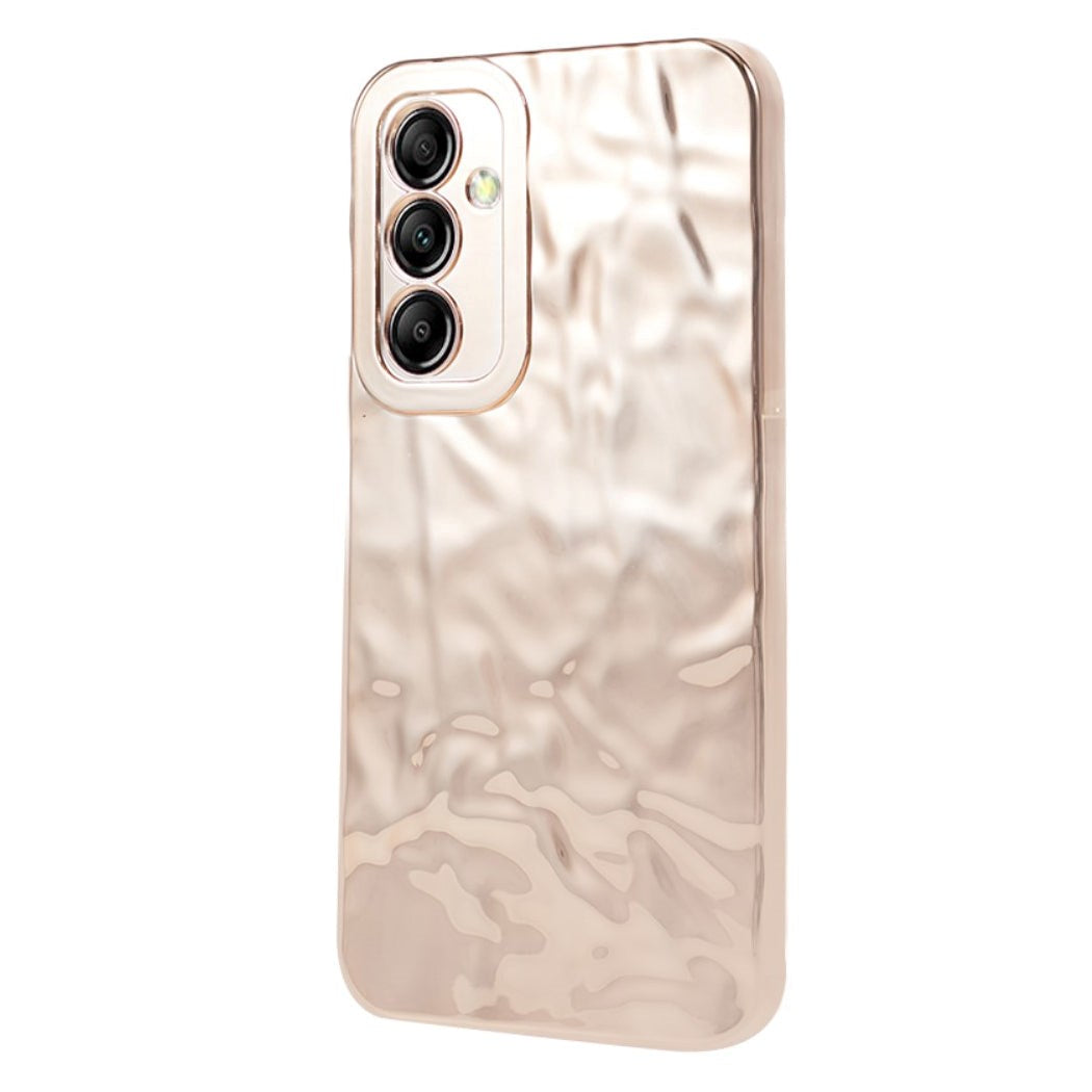 Samsung Galaxy A14 (5G) Shiny Flexible Plastic Back Case - Wavy Design - Gold