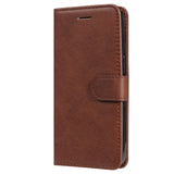 iPhone 15 Pro Leather Flip Case with Wallet and Strap and Wallet - Brown