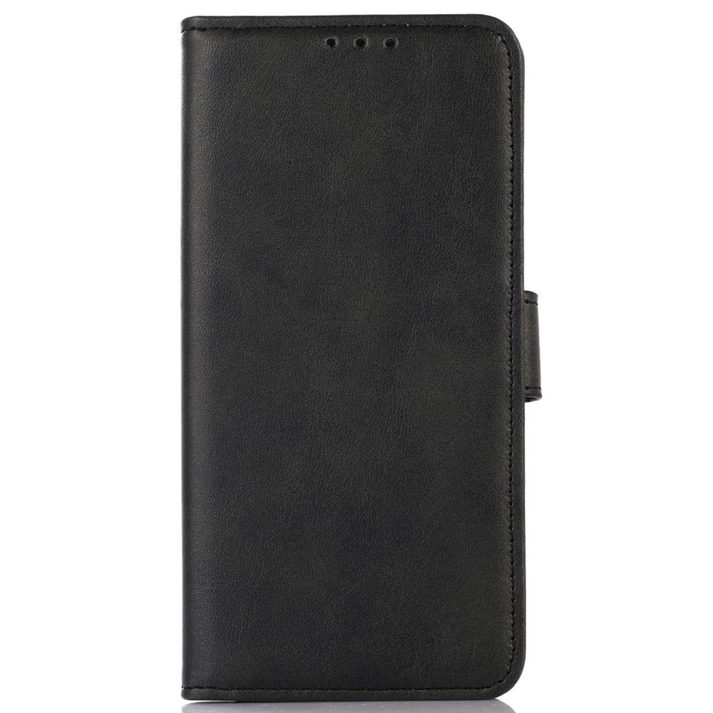 iPhone 15 Pro Leather Wallet Case w. Magnetic Lock - Black