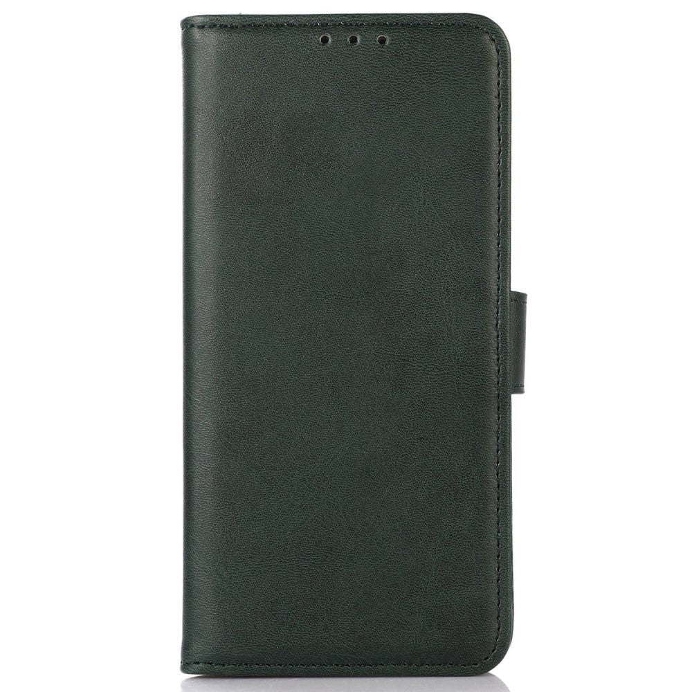 iPhone 15 Pro Leather Wallet Case w. Magnetic Lock - Green