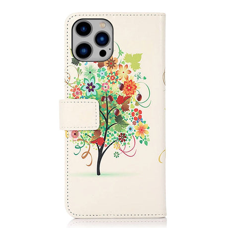 iPhone 15 Pro Leather Case w. Wallet - Fruit Tree