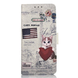 iPhone 15 Pro Leather Case w. Wallet - Cat w. Heart