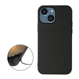 iPhone 15 Plastic Cover w. Carbon Texture - Black