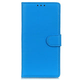 iPhone 15 Litchi Leather Case w. Wallet - Blue