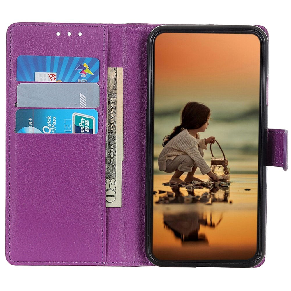 Nokia XR21 Litchi Leather Case w. Wallet - Purple