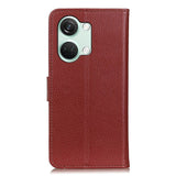 OnePlus Nord 3 (5G) Litchi Leather Case w. Wallet - Brown