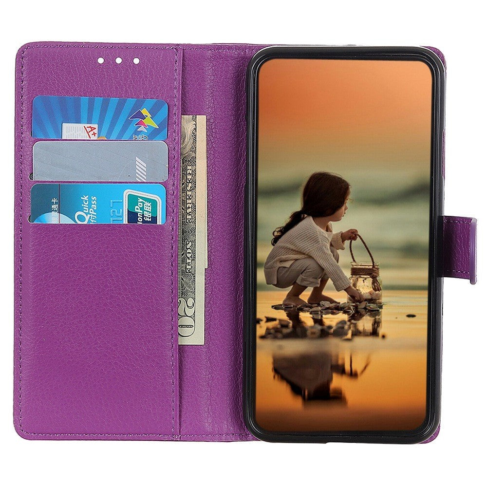 OnePlus Nord 3 (5G) Litchi Leather Case w. Wallet - Purple