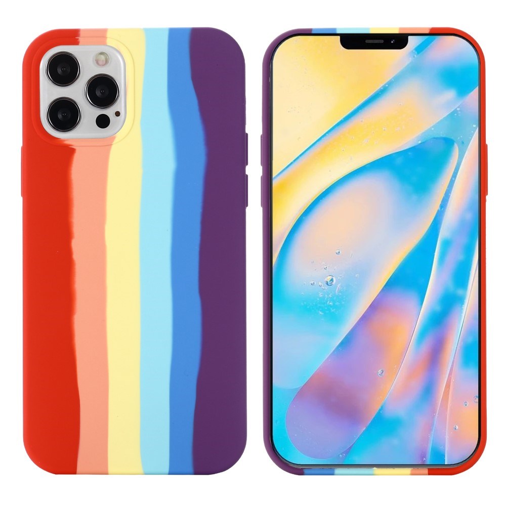 iPhone 15 Pro Silicone Case - Red Rainbow