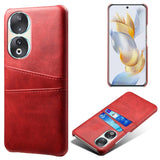 Honor 90 Leather Coated Plastic Case with Card Holder - Red