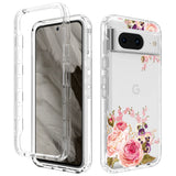 Google Pixel 8 2-in-1 Hybrid Plastic Case - Rose Flowers