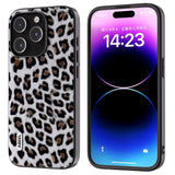 iPhone 15 Pro Flexible Plastic Back Case - Leopard Pattern - Silver