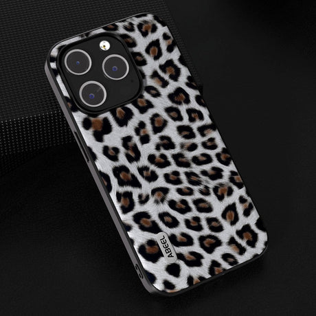 iPhone 15 Pro Flexible Plastic Back Case - Leopard Pattern - Silver