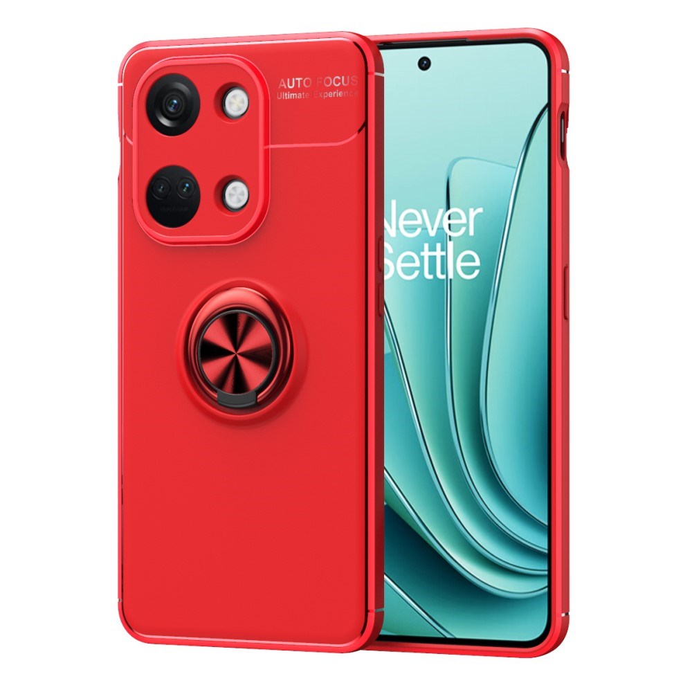 OnePlus Nord 3 (5G) Flexible Case with Magnetic Ring Kickstand - Red with Red Ring