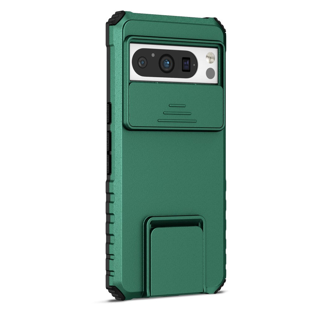 Google Pixel 8 Pro Tough Case w. Kickstand & Cam Slider - Dark Green