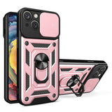 iPhone 15 Tough Case w. Magnetic Kickstand & Cam Slider - Rose Gold