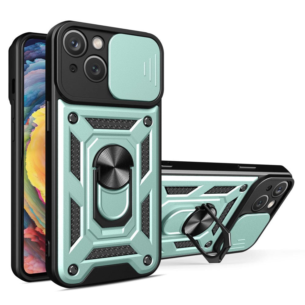 iPhone 15 Tough Case w. Magnetic Kickstand & Cam Slider - Green