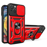 iPhone 15 Tough Case w. Magnetic Kickstand & Cam Slider - Red