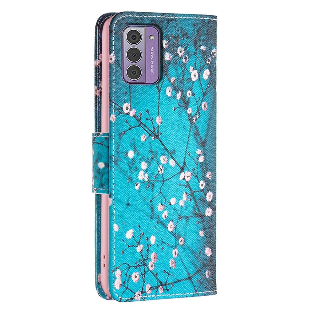 Nokia G42 Leather Case w. Wallet - Flowering