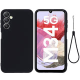 Samsung Galaxy M34 (5G) / F34 (5G) Liquid Silicone Case w. Strap - Black