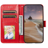 Xiaomi Redmi 12C Leather Case with Wallet and Strap - Red