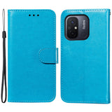 Xiaomi Redmi 12C Leather Case with Wallet and Strap - Blue