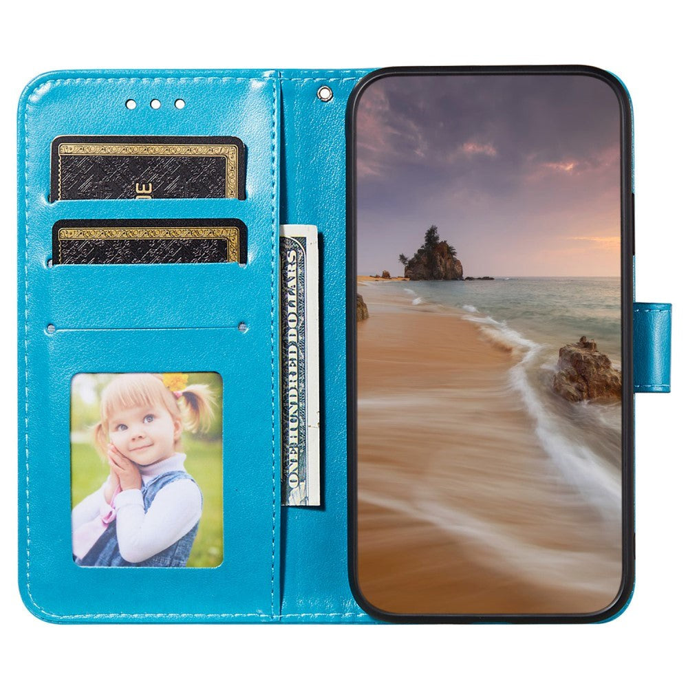 Xiaomi Redmi 12C Leather Case with Wallet and Strap - Blue