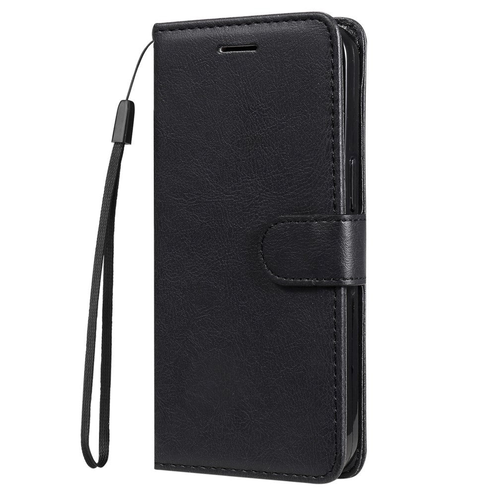 Honor 90 Lite Leather Case with Wallet and Strap - Black