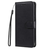 Honor 90 Lite Leather Case with Wallet and Strap - Black