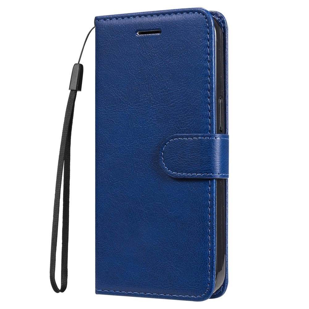 Honor 90 Lite Leather Case with Wallet and Strap - Blue