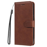 Honor 90 Lite Leather Case with Wallet and Strap - Brown