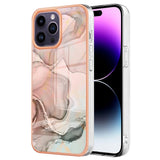 iPhone 15 Pro Hybrid Plastic Case - Pink Marble