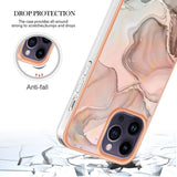 iPhone 15 Pro Hybrid Plastic Case - Pink Marble