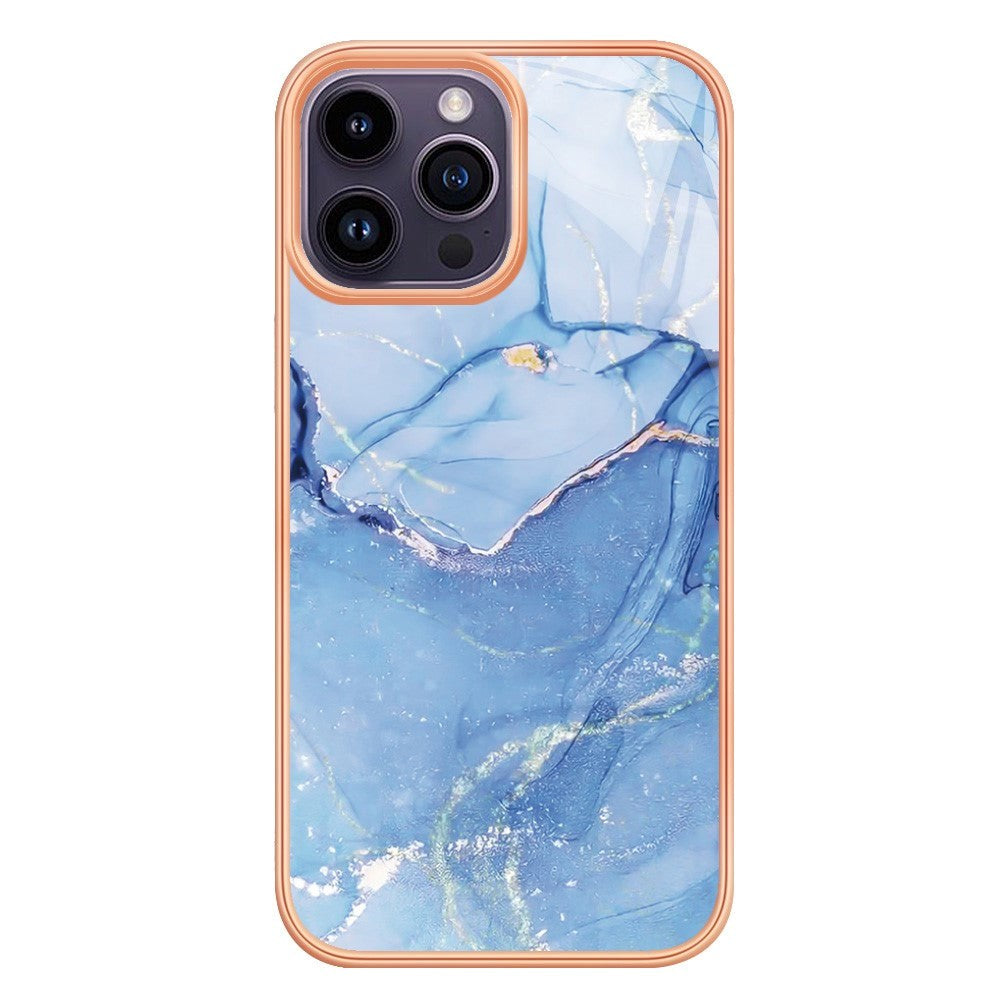 iPhone 15 Pro Hybrid Plastic Case - Blue Marble