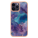 iPhone 15 Pro Hybrid Plastic Case - Purple Marble