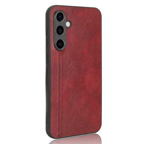 Samsung Galaxy S23 FE Leather Coated Plastic Case - Red