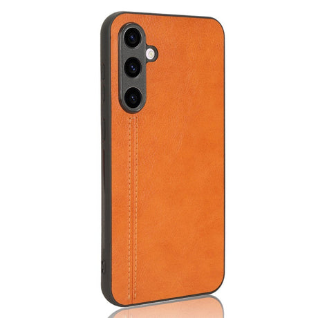 Samsung Galaxy S23 FE Leather Coated Plastic Case - Orange