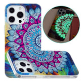 iPhone 15 Pro Luminescent Flexible Case of Plastic w. Print - Mandala Flower