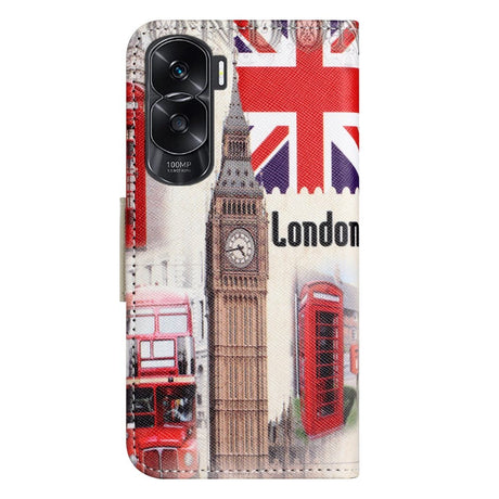 Honor 90 Lite Leather Case w. Wallet & Stand Function - London Big Ben