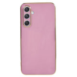 Samsung Galaxy A25 (5G) Flexible Plastic Case w. Gold Edge - Purple