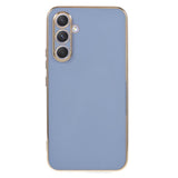 Samsung Galaxy A25 (5G) Flexible Plastic Case w. Gold Edge - Blue