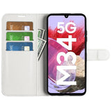 Samsung Galaxy M34 (5G) / F34 (5G) Litchi Leather Case w. Wallet - White