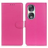 Honor 90 PU Litchi Leather Wallet Case - Pink