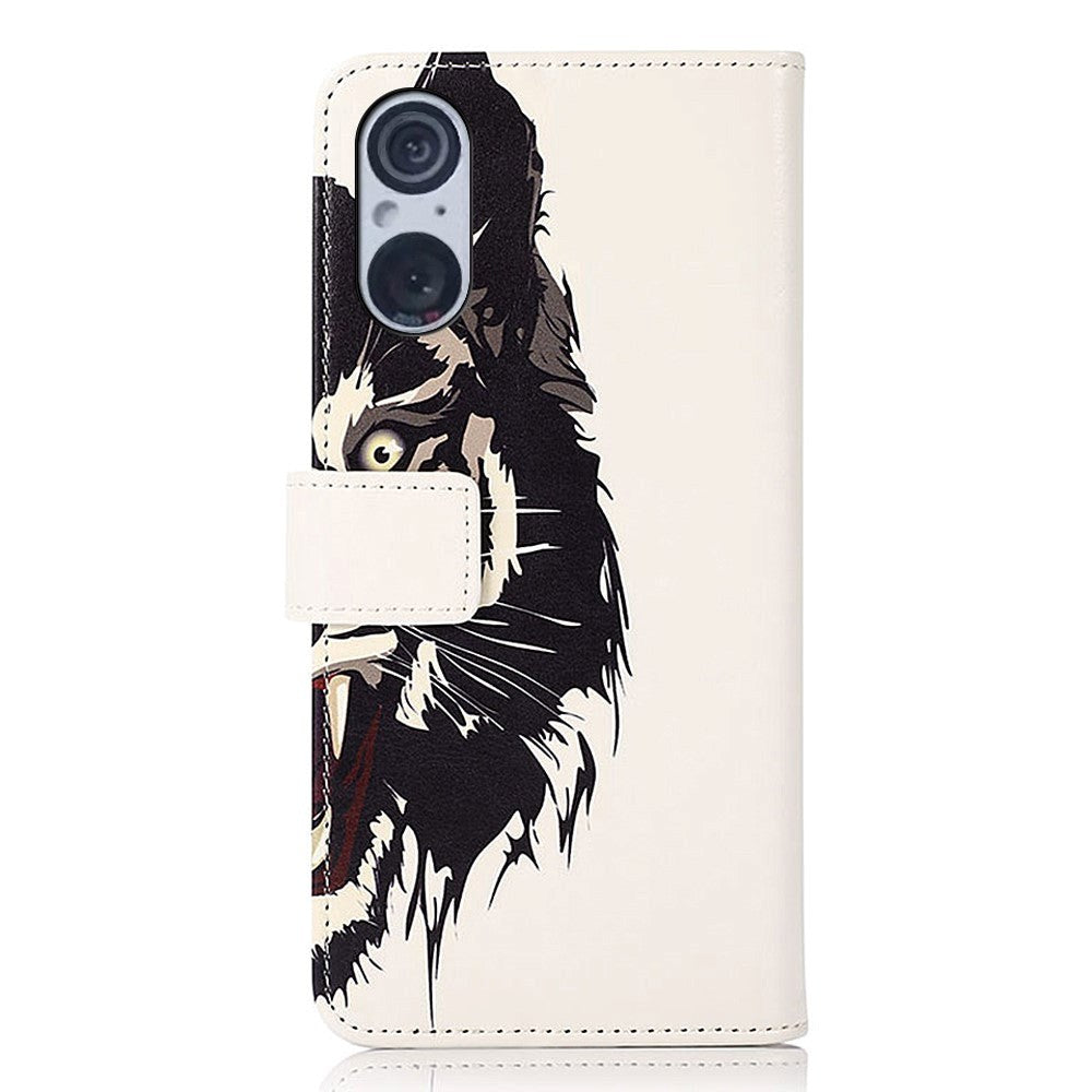 Sony Xperia 5 V Leather Case w. Wallet - Tiger