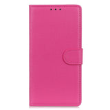 Sony Xperia 5 V Litchi Leather Flip Case w. Wallet - Pink