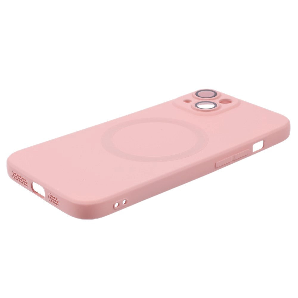 iPhone 13 Silicone Case with Camera Protector - MagSafe Compatible - Pink