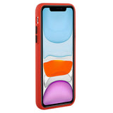 iPhone 15 Pro Flexible Plastic Case w. Card Holder - Red